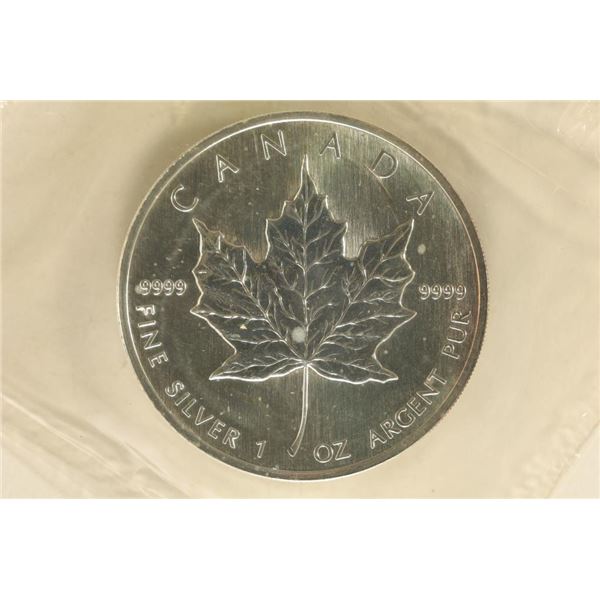 1990 CANADA SILVER $5 MAPLE LEAF BRILLIANT UNC