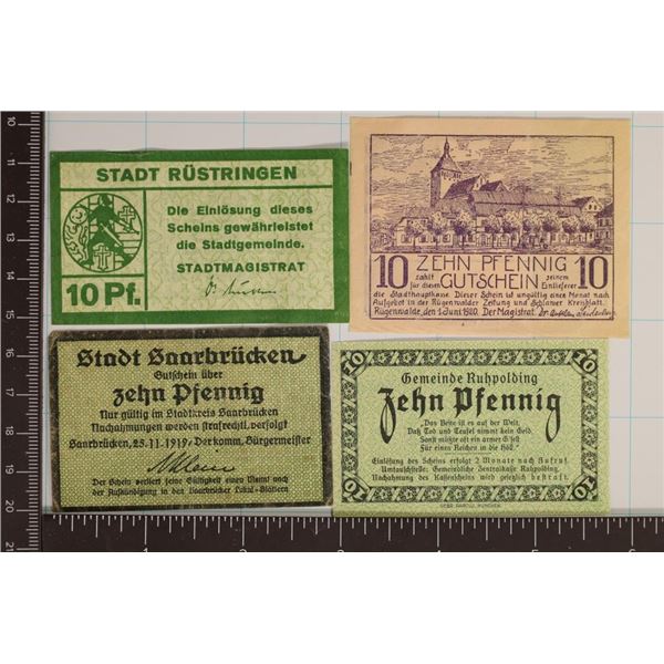 1919, 2-1920 AND 1 CIRCA 1920'S GERMAN 10 PFENNING