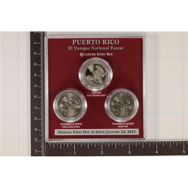 PUERTO RICO P/D/S WASHINGTON QUARTER SET 2 UNC