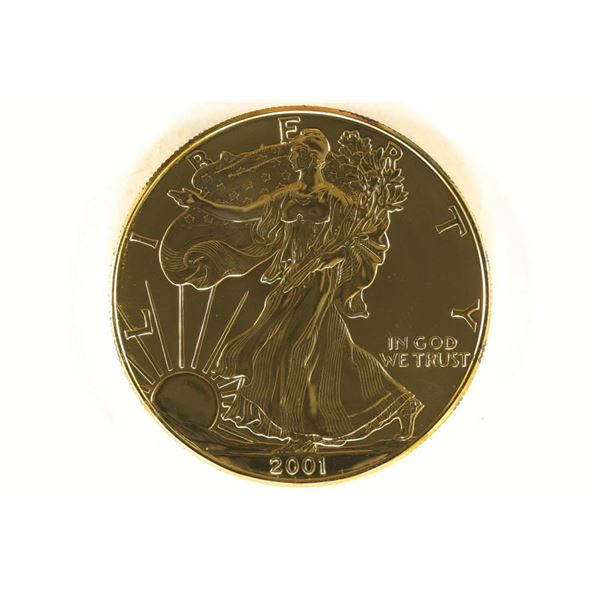 GOLD ELECTROPLATED 2001 AMERICAN SILVER EAGLE