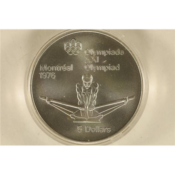 1974 CANADA SILVER OLYMPIC $5 UNC COIN