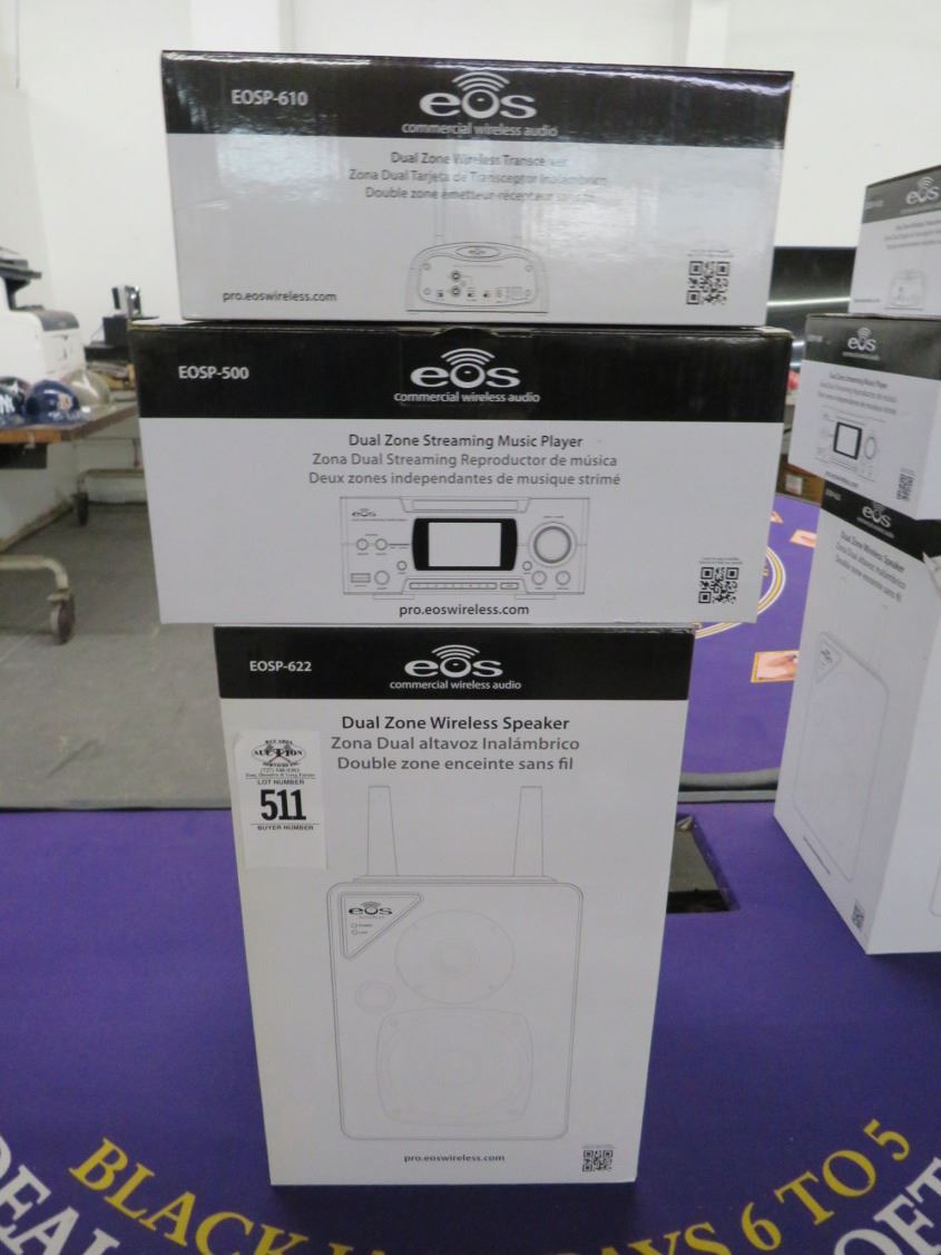 EOS Dual Zone Wireless Speaker Streaming Music Player w/Wireless Set