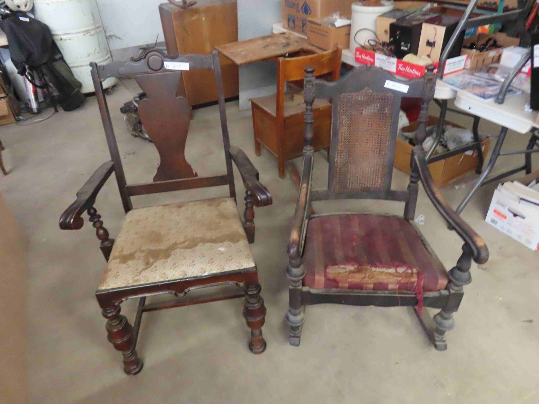 Captains Chair Rocker Rocking Chair + Captain Dining Room Chair - Upholstery Needs Works ...