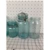 Image 3 : ANTIQUE LOT AQUA SEALER JARS