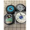 Image 2 : LOT OF VINTAGE HOCKEY PUCKS TWO WITH CASES