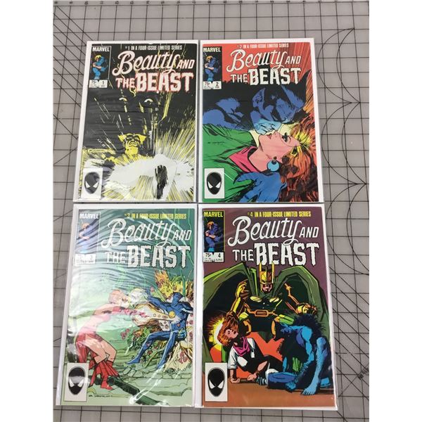 SET OF 4 VINTAGE MARVEL BEAUTY AND THE BEAST COMIC BOOKS FULL SERIES