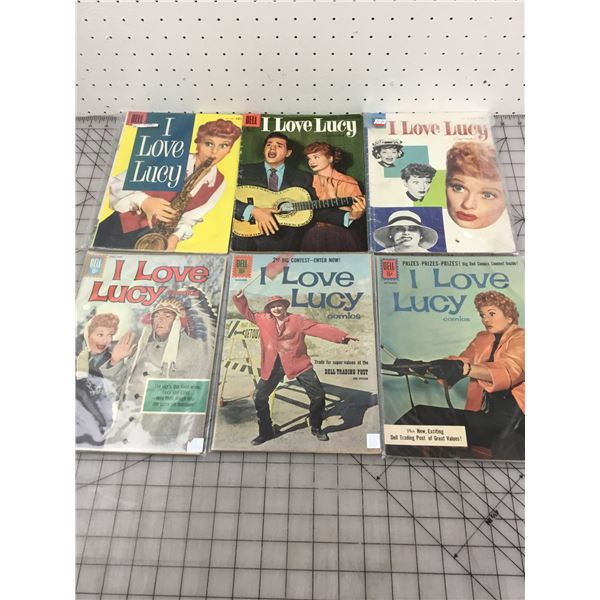 LOT OF 6 VINTAGE DELL I LOVE LUCY COMIC BOOKS