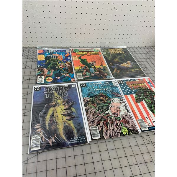 LOT OF 6 VINTAGE SAGA OF THE SWAMP THING COMIC BOOKS