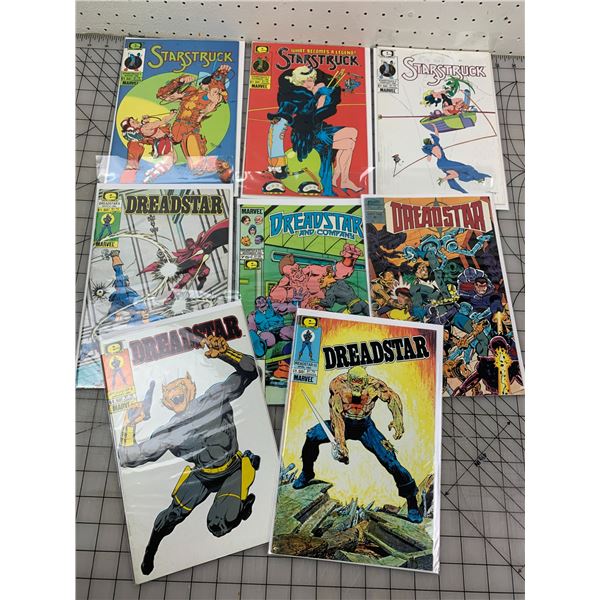 LOT OF 8 VINTAGE COMIC BOOKS DREADSTAR STARSTRUCK