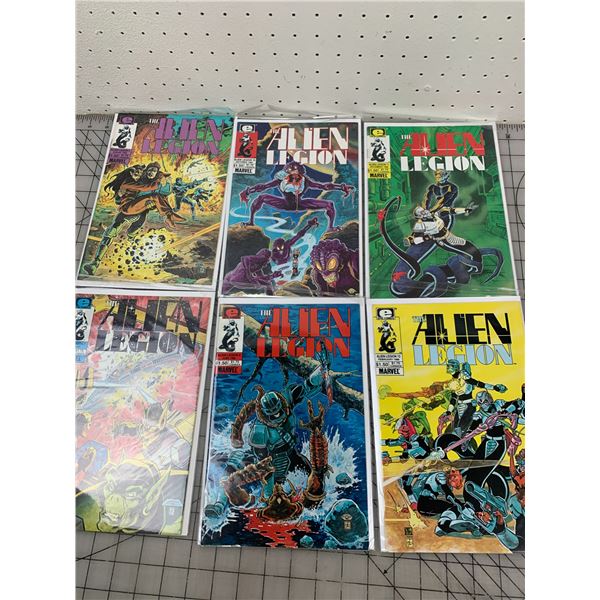 LOT OF 6 VINTAGE ALIEN LEGION COMIC BOOKS