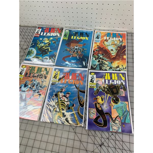 LOT OF 6 VINTAGE ALIEN LEGION COMIC BOOKS