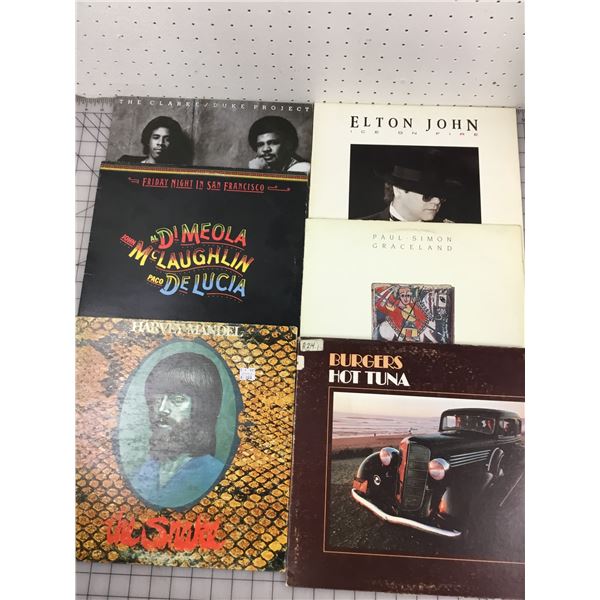 LOT OF 6 LP VINYL RECORDS ELTON JOHN HOT TUNA ETC