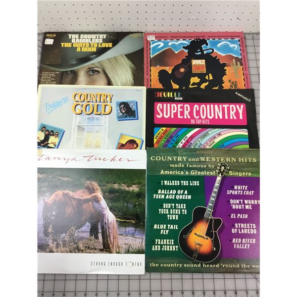 LOT OF 6 COUNTRY WESTERN LP VINYL RECORDS