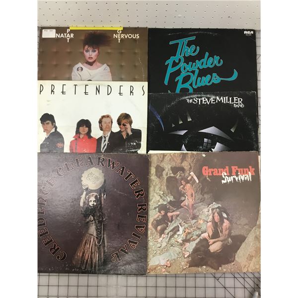 LOT OF 6 LP VINYL RECORDS STEVE MILLER BAND POWDER BLUES ETC