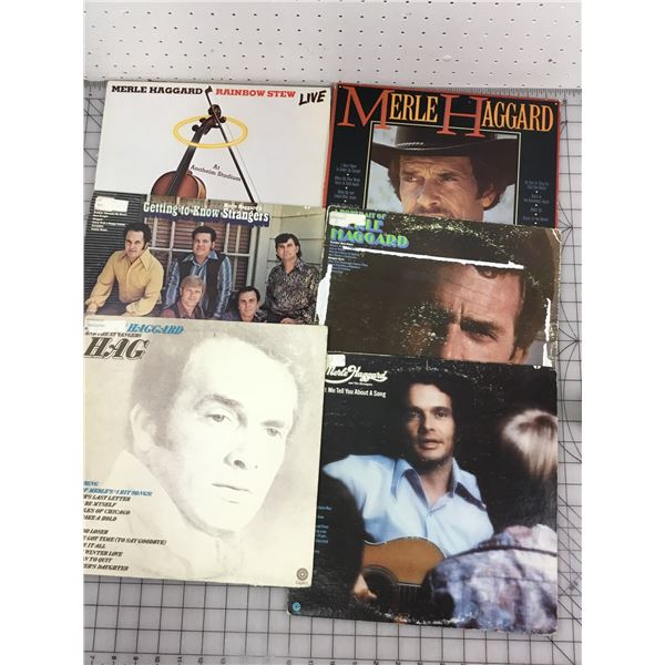 LOT OF 6 MERLE HAGGARD LP VINYL RECORDS