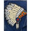 Image 2 : VINTAGE LARGE CHILDRENS DENIM JEAN JACKET WITH INDIAN CHIEF PATCH