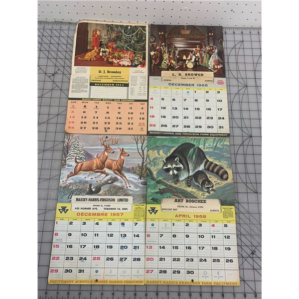 VINTAGE 1950s MASEEY HARRIS FERGUSON ADVERTISING CALENDARS