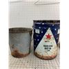 Image 2 : VINTAGE NORTH STAR OIL 5 GALLON PAIL CAN AND 25 lbs GREASE PAIL