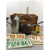 Image 1 : MISC LOT AUTOMOTIVE OIL TINS LICENSE PLATES ETC