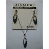 Image 1 : STERLING SILVER CHAIN with PENDANT & MATCHING EARRINGS - by JESSICA