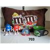 Image 1 : M&M collectables. Pillow, figures, mug & snow globe.