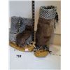 Image 1 : Vintage hand sewn mukluks. Unknown fur possibly muskrat.