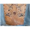 Image 3 : New Cripple Creek Denim Vest. Decorative, riveted cow skin on the back.