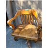 Image 3 : 2 vintage solid oak, swivel/ rolling desk chairs.