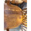 Image 5 : 2 vintage solid oak, swivel/ rolling desk chairs.