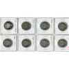 Image 1 : Lot of 8 Canadian Nickel 50 Cents. Includes 1968, 1969, 1970, 1971, 1974, 1980, 1981 & 1991. Include