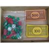 Image 3 : Cedar box decorated with whales, Monopoly money, cards and houses