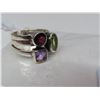 Image 2 : Sterling ring with green, amethyst and red stone, size 6