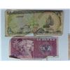 Image 9 : Cigar box with assorted paper money and coins