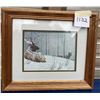 Image 1 : professionally matted & framed winter elk 14.5"w x 12.5"h