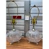 Image 1 : pair of vintage cut glass lamps, very pretty, both work