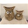 Image 1 : Lot of 2 wicker owl flower pots. 14" and 11"