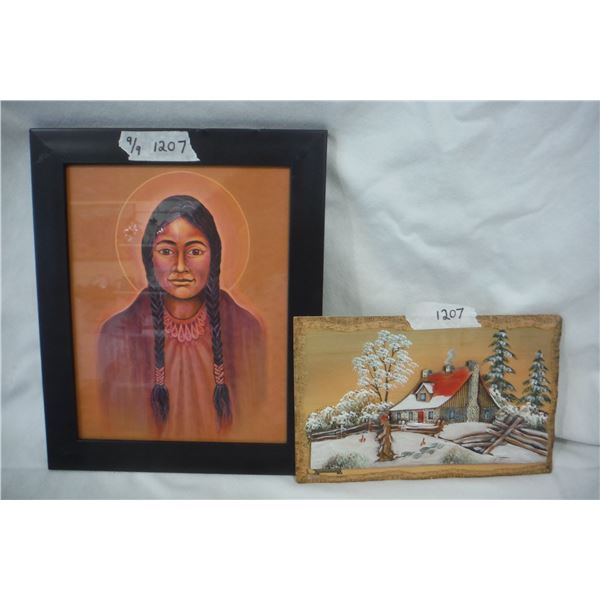 10 X 12 Indigenous woman, 6X9, 30 cabin and trapper pictures