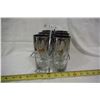Image 2 : MCM 6 highball glasses in carrier, silver leaves