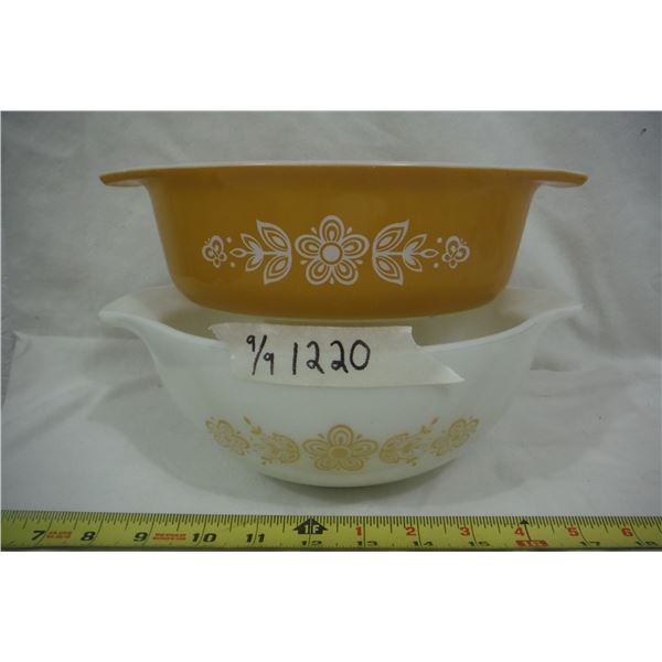 Pyrex 443 and 043 Butterfly gold