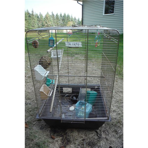 large birdcage c/w accessories 28 X 19 X 18"