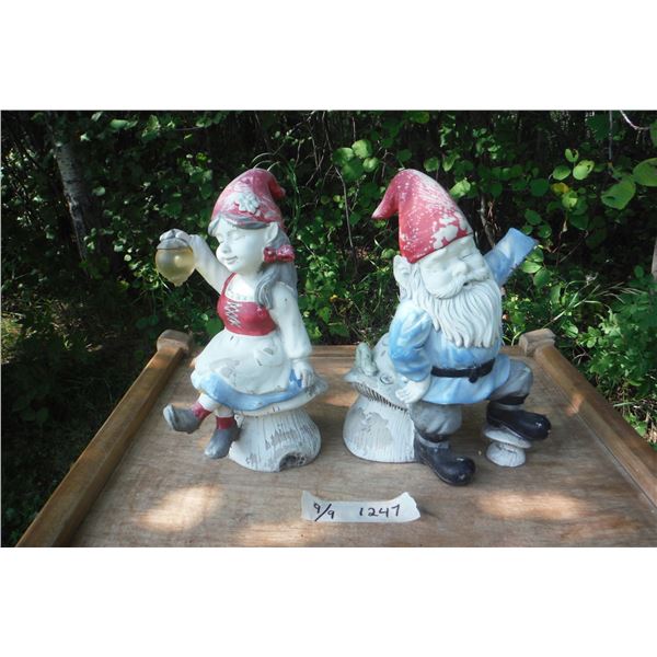 2 Gnome yard figures