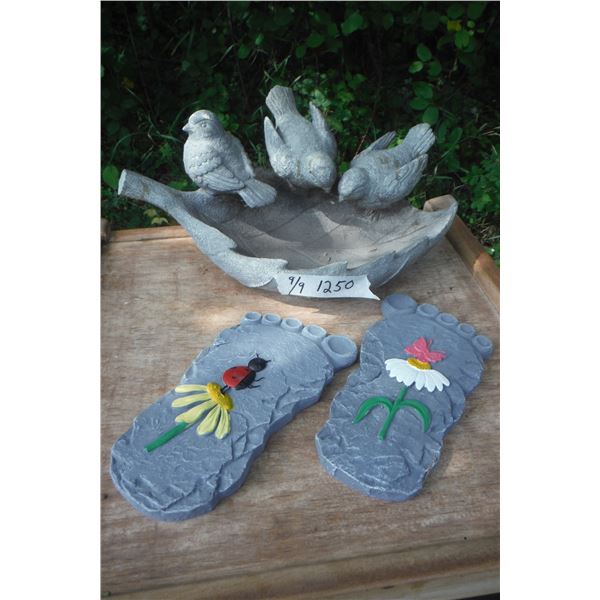 Bird feeder and stepping stones