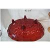 Image 2 : Red glass Pedestal dish and fruit bowl