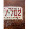 Image 3 : 1958 Saskatchewan license plate