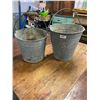 Image 1 : 2 vintage galvanized pails