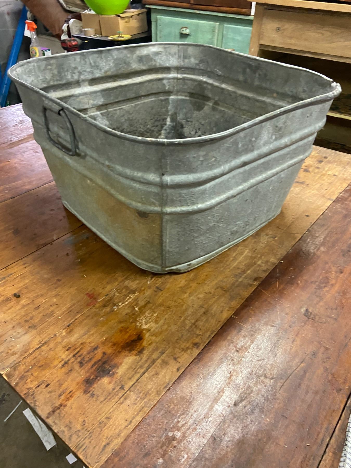 Square galvanized tub 20" Schmalz Auctions