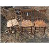 Image 1 : 3 Vintage Wooden Chairs - Great for a winter project 15.25"x 14.5"