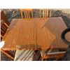 Image 7 : Wooden Table 59"x39.5"x29" with 39"x17.5" Extension leaf + 6 Chairs - Some work needed