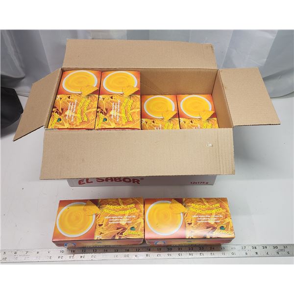 12pk case of "El Sabor" nacho chips and dip - sealed BB 23 JN 16
