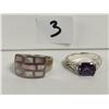 Image 1 : Two sterling silver rings, Lot 1, purple stones